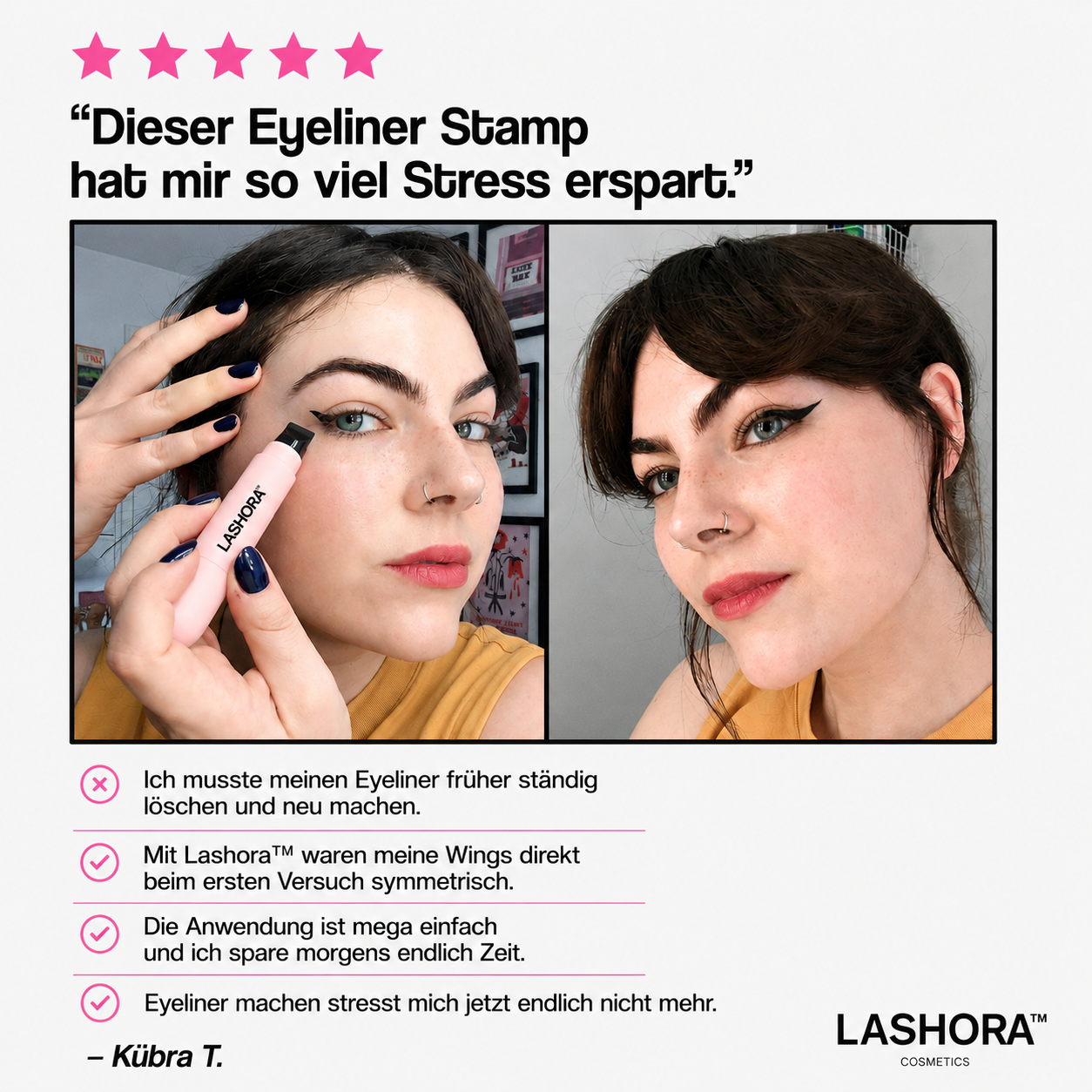 Lashora™ - Das erste Mal, dass Eyeliner wirklich einfach ist
