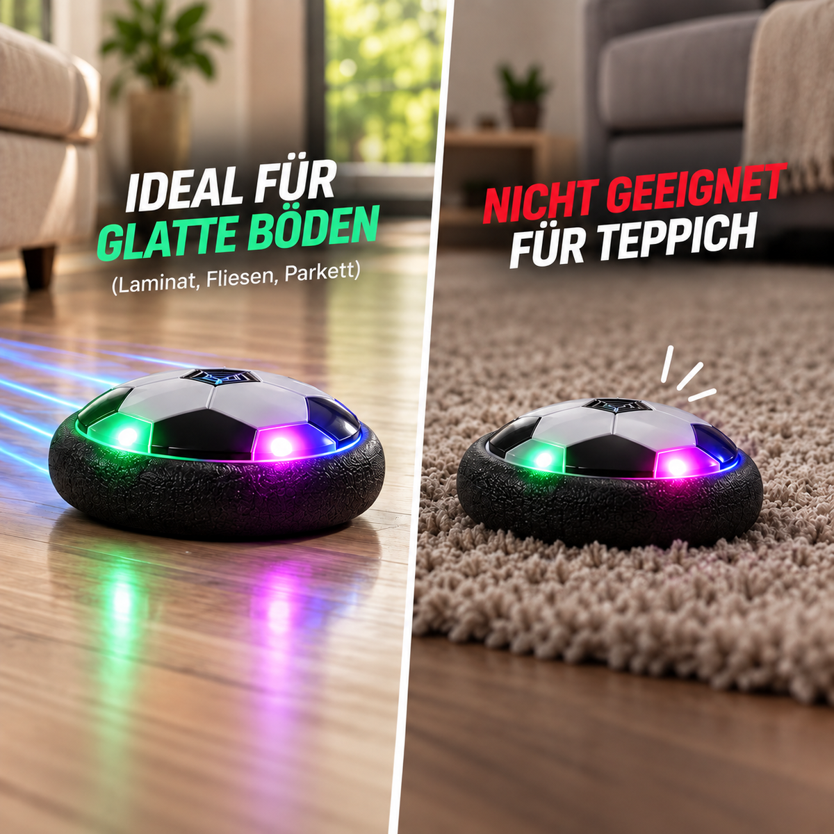 KickGlide™ - Fußballspaß für drinnen – bei jedem Wetter