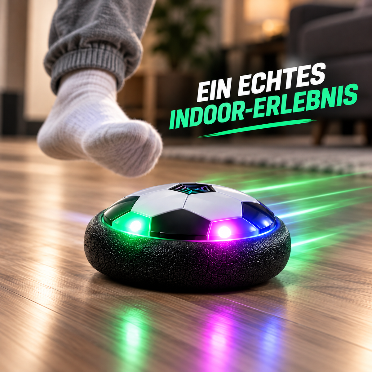 KickGlide™ - Fußballspaß für drinnen – bei jedem Wetter
