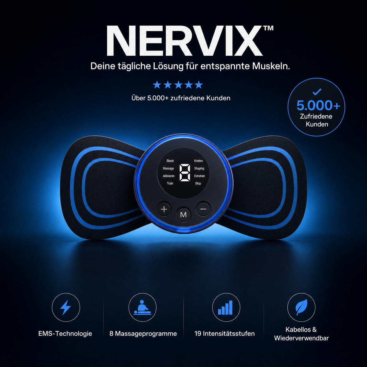 NERVIX™ - Intelligentes EMS-Massagegerät
